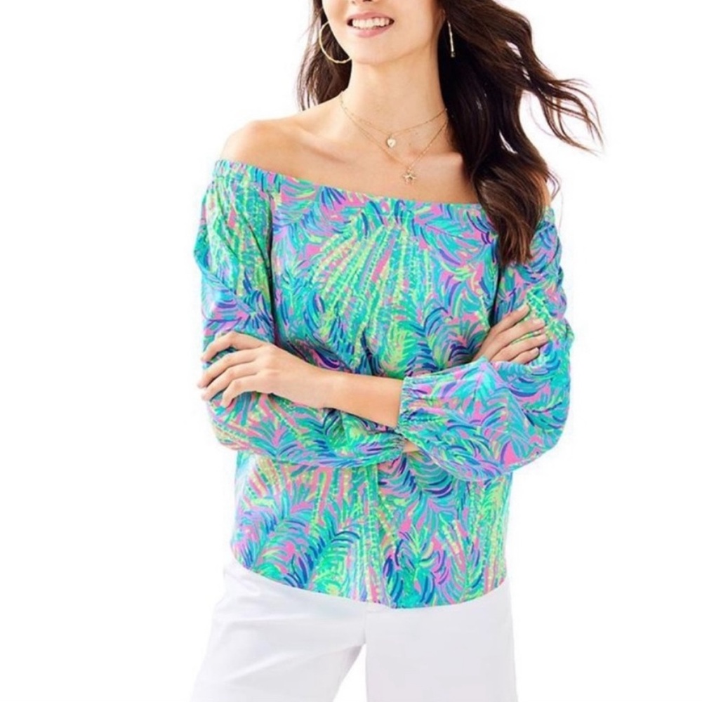 Lilly Pulitzer Adria Silk top flora size M